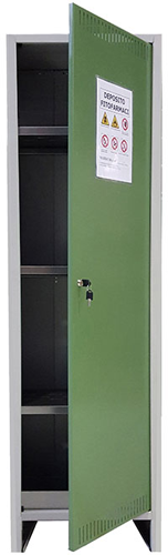 ARMADIO IN METALLO 1 anta  PER FITOFARMACI CON RIPIANI 50x40x180 h cm agricoltur