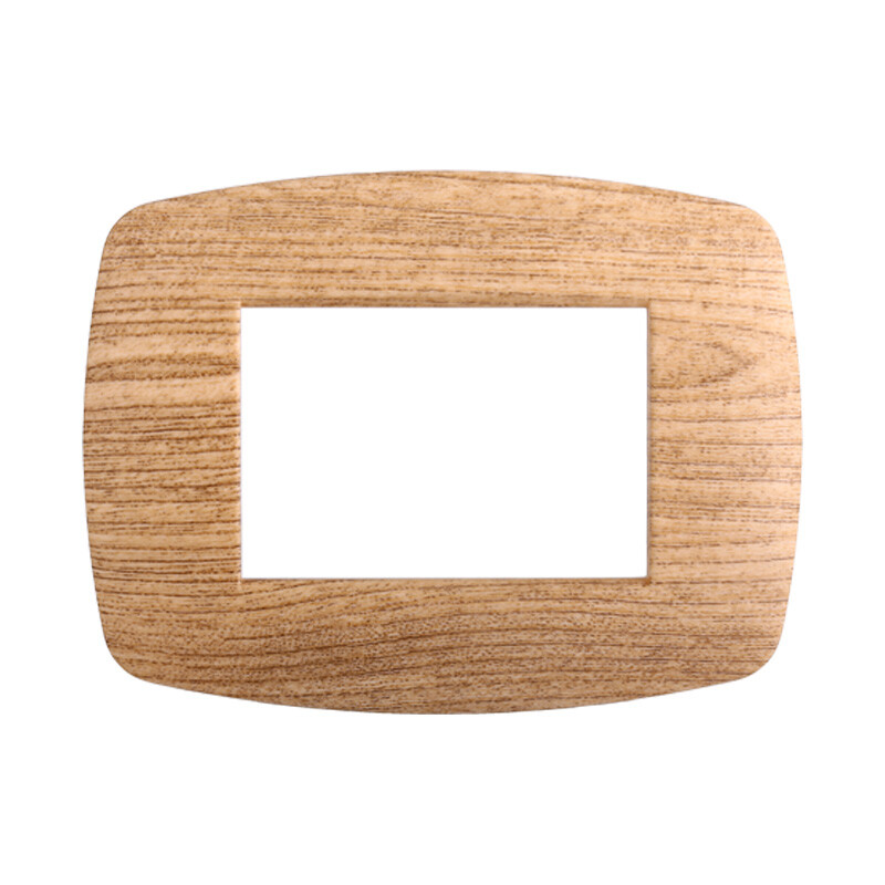Ettroit Serie Space Placca 503 3P Moduli Slim Legno Scuro Compatibile Living LN8