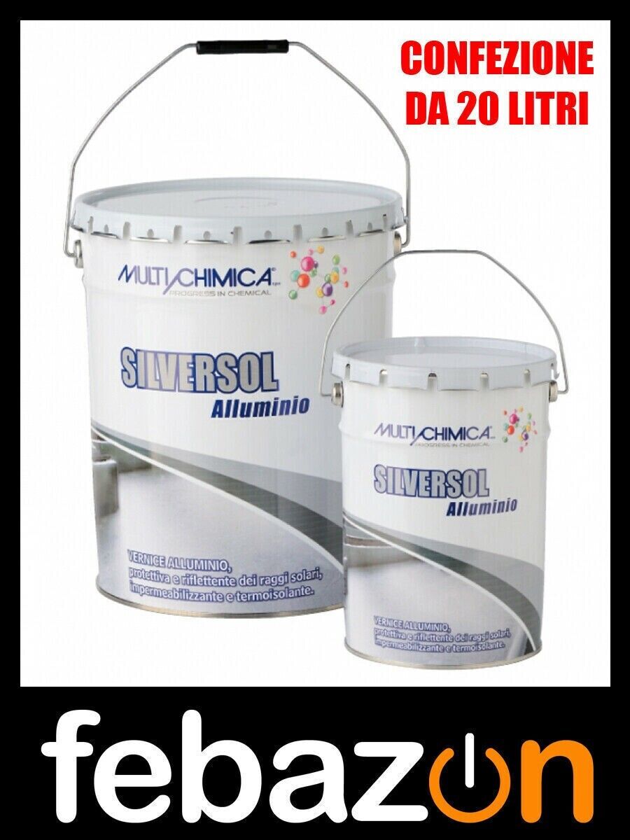 Vernice Alluminio Silversol 20 LT Impermeabilizzante per manti bitumosi e tetti