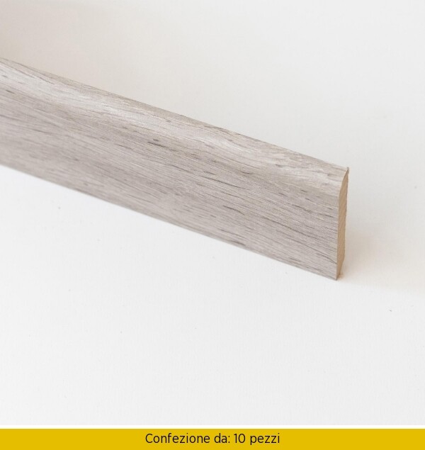 Battiscopa in MDF 1 x 7 x 240 cm 10 Pezzi Rovere Grigio 733185 Dechome