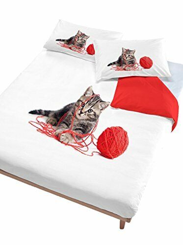 Digital CP-DIG-507-1P Parure Copripiumino, 100% Cotone, 507 Gatto (x5k)