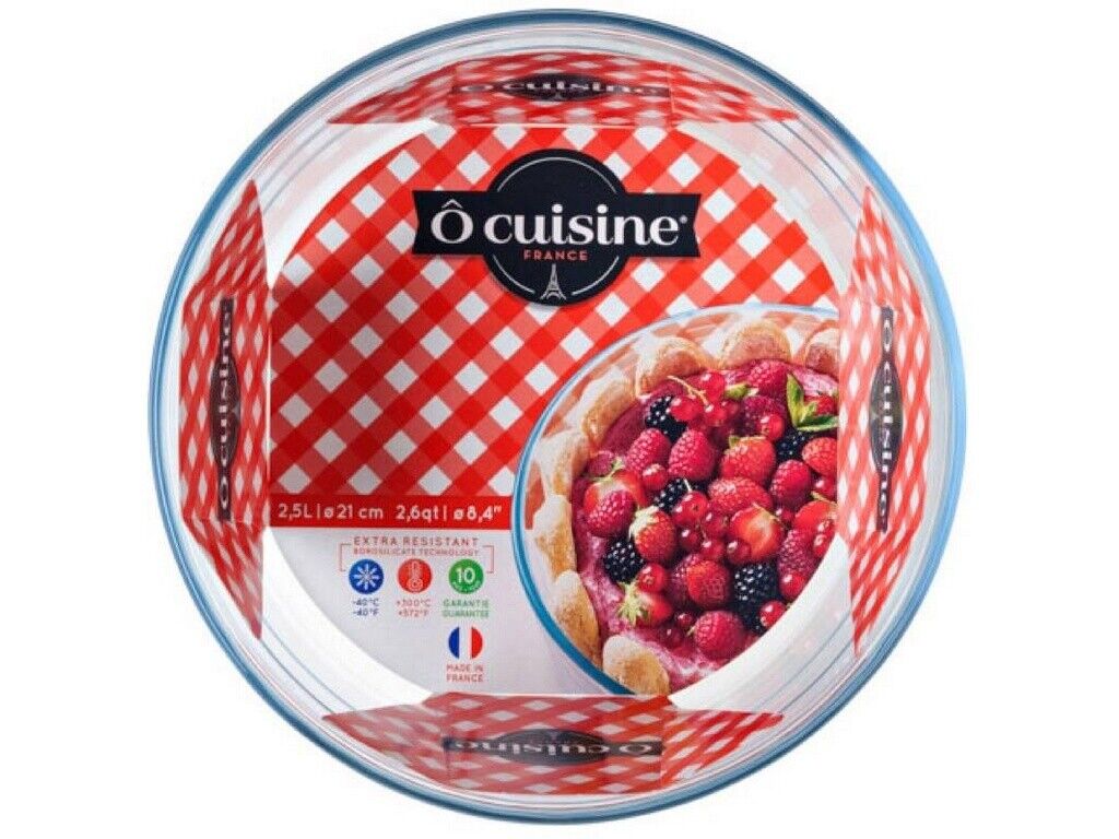 PIROFILA TEGLIA IN VETRO TEMPERATO RESISTENTE ARCOCUISINE ROTONDA SOUFFLE CM 21