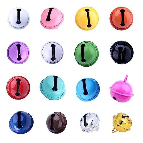 32 Bells, Craft Bells, Bells Colorful Metal Bells, Bells with Eyelets, (L8U)