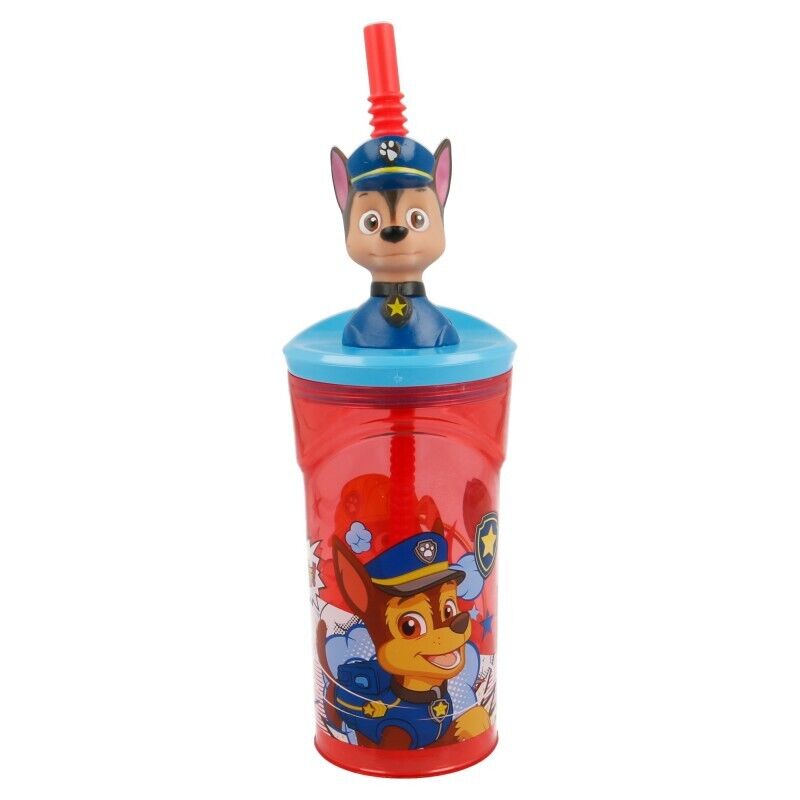 Bicchiere con cannuccia 3D Tritan - Paw Patrol