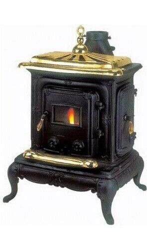 Stufa a legna 6Kw in ghisa nera 57x51xh87cm riscaldamento casa Parlor Small