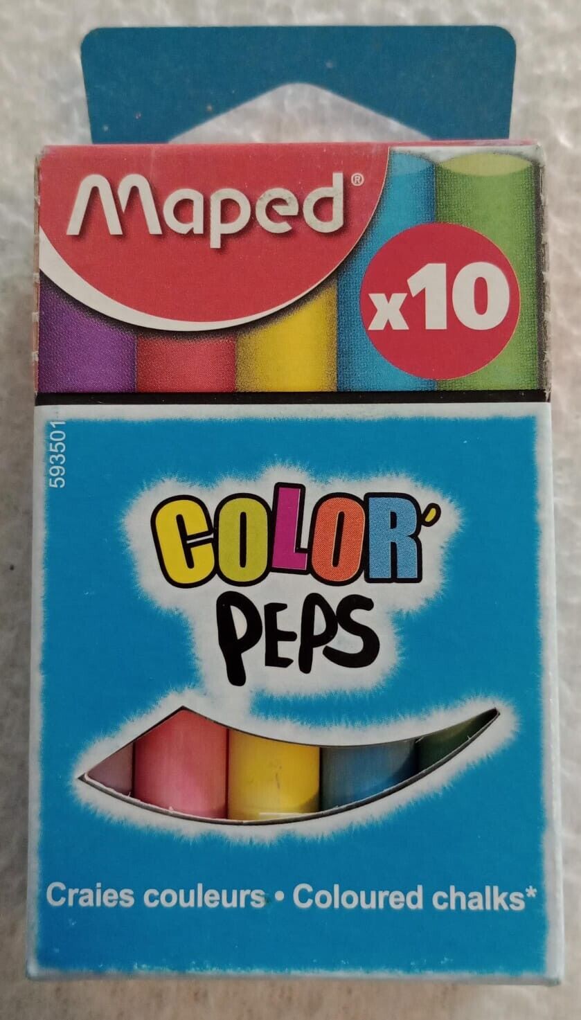 10 GESSETTI ANTIPOLVERE  COLORI ASSORTITI 10 PEZZI TONDI MAPED