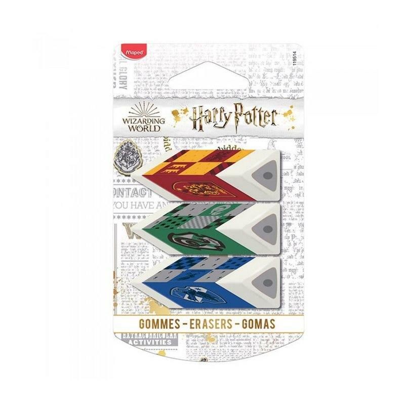Confezione da 3 gomme cancellabili, Harry Potter, ERASERS
