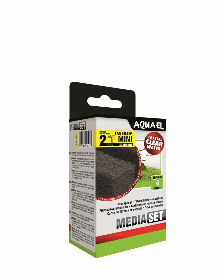 SPUGNA FILTRO RICAMBIO FAN MINI PLUS AQUAEL 2 PZ NANO ACQUARIO DOLCE CARIDINE