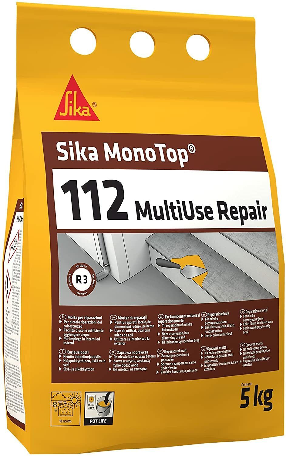 SIKA MonoTop 112 multi use repair kg5 Malta ripristino calcestruzzo tipo geolite