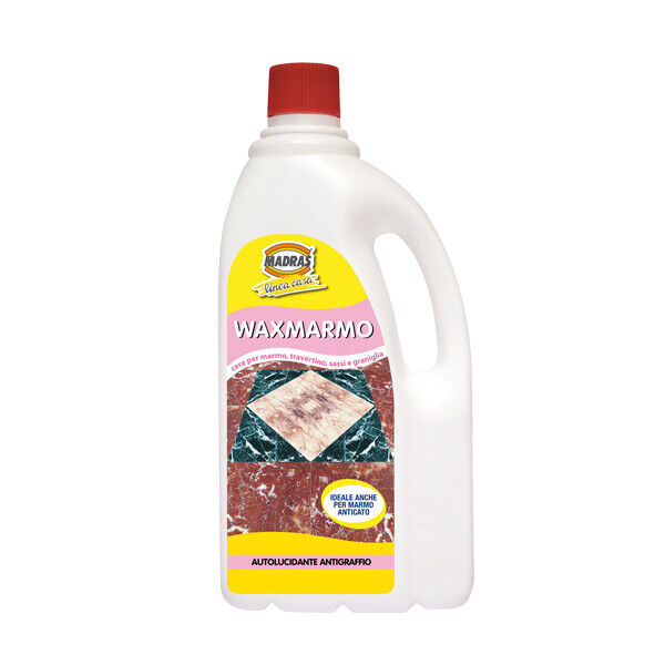 WAXMARMO, cera autolucidante per marmo, granito, travertino, sassi. 1Lt. Madras.