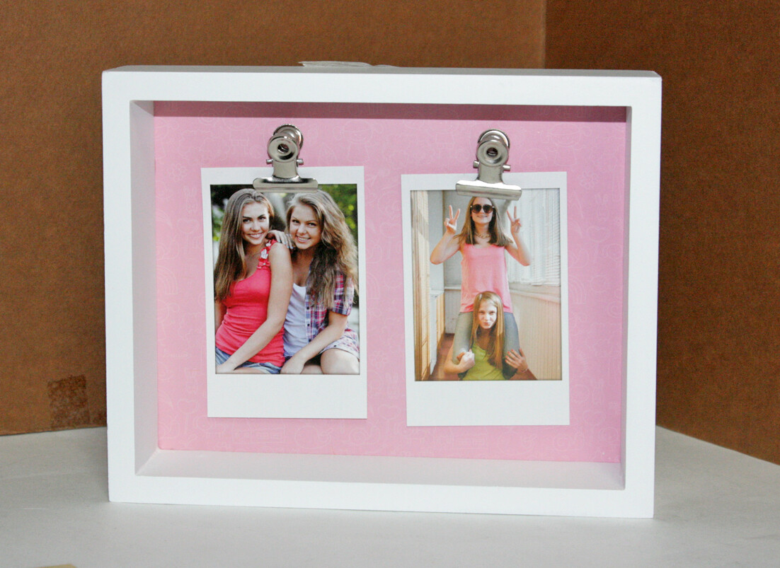 Cornice portafoto in legno foto Fuji Instax Mini o Polaroid 6x9 cm  Rosa  Frame
