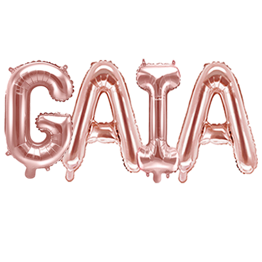 Palloncino FOIL MYLAR ROSA GOLD scritta nome GAIA 35 cm 0ZHG