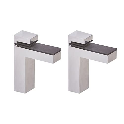 Euro Tische - Supporto per mensole/ripiani in vetro e legno, robusto, (R2g)