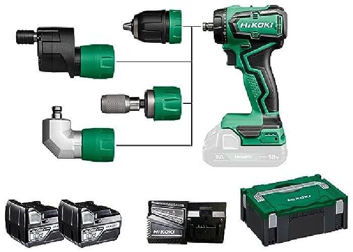 HIKOKI Akku Bohrschrauber, Quick DS18DDQ (18V, 2x5,0 Ah Li-ion Akku, Max. Festdr