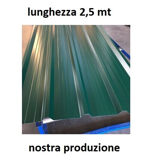 LAMIERA GRECATA Per COPERTURA 1010 MM Lunghezza 2500 MM Colore Verde Muschio