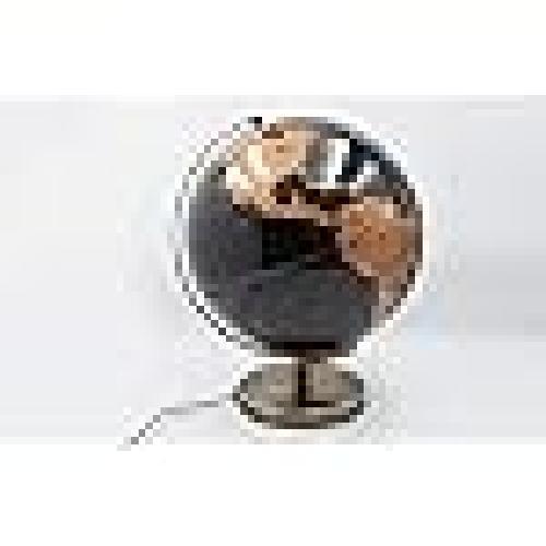 Mascagni - Mappamondo Luminoso Nero con Base in Metallo Fini Rame Diametro 30 cm