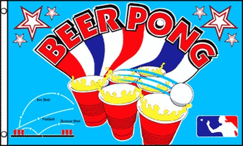 BANDIERA BIRRA PONG 150x90cm - BANDIERA BEER PONG 90 x 150 cm - Nuova