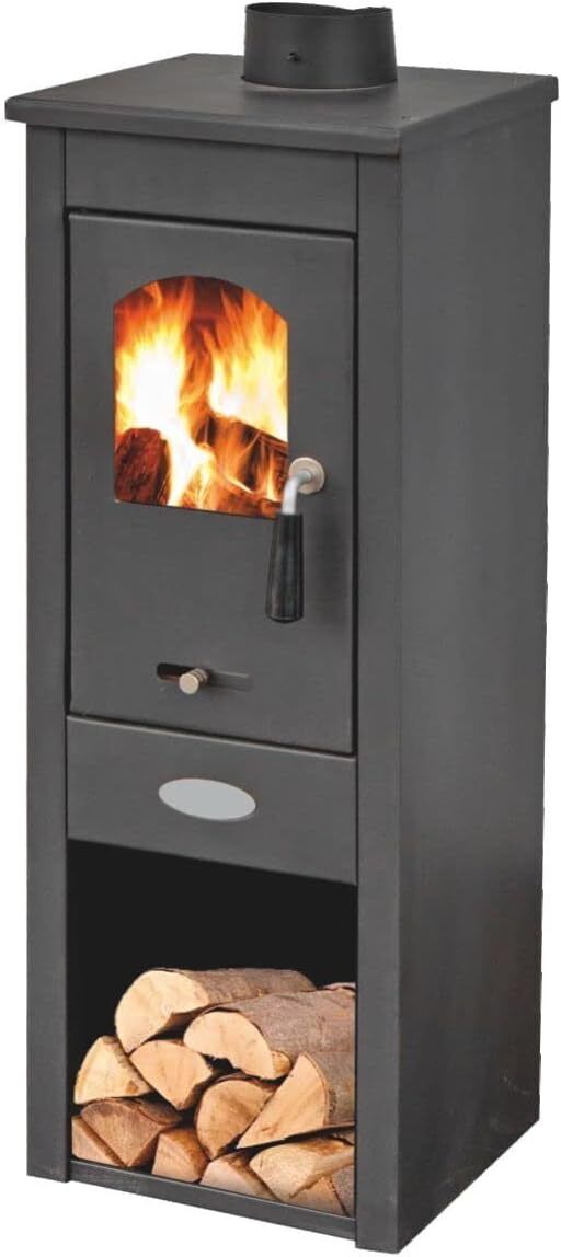 STUFA A LEGNA MOD. LUX LM IN ACCIAIO VERNICIATO 7KW 100mc