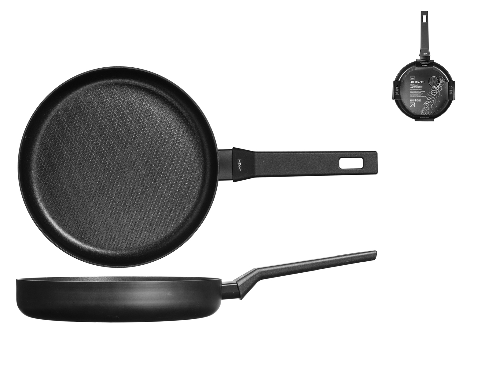 H&H Padella Antiaderente All Blacks Cm24
