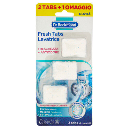DR.BECKMANN Fresh Tabs Lavatrice Pastiglie per Pulire Igienizzare e Profumare