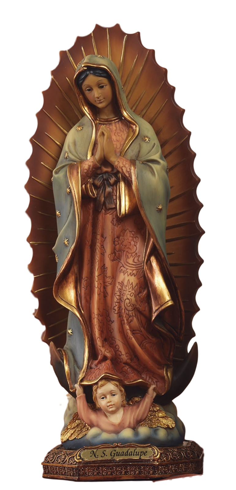 Statua Madonna N.S. Guadalupe in resina cm. 23