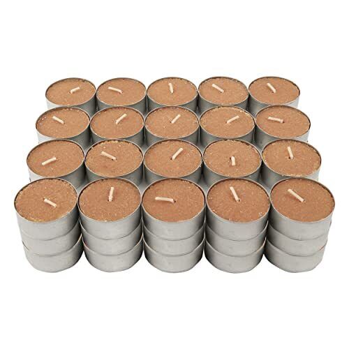 Lumini Profumate, 60 Unità Tealight Candele Colore Marrone Lumini (u0R)