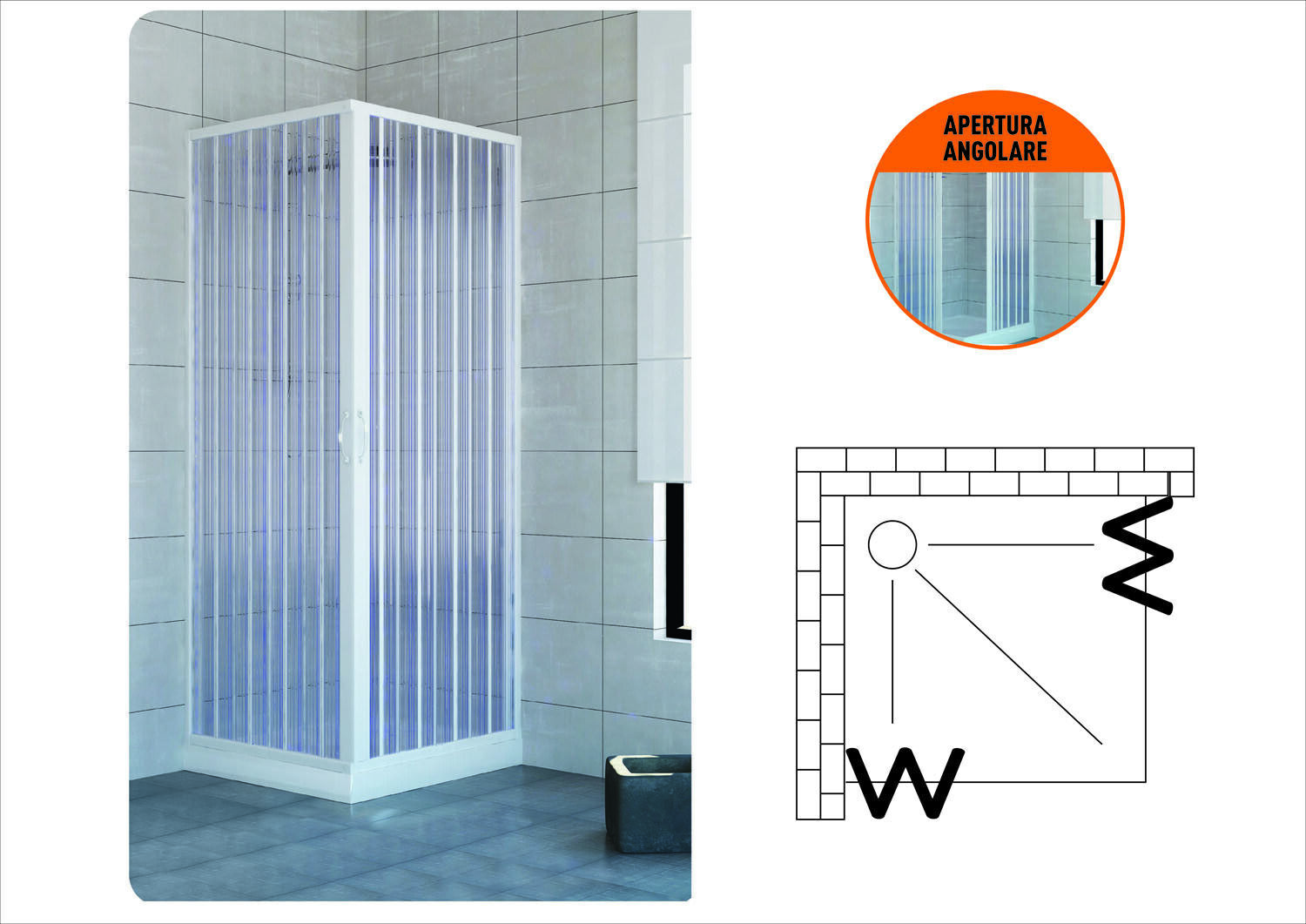 BOX DOCCIA IN PVC DELFINO 80X80