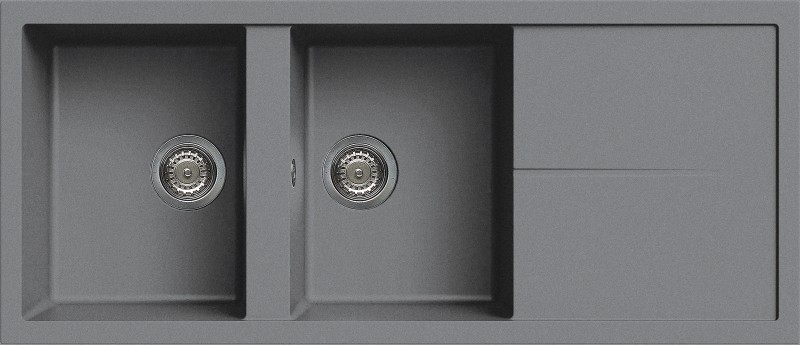 Elleci UNICO 500 LMU50073 Lavello 116x50 2 Vasche Reversibile Grigio Titanium Me