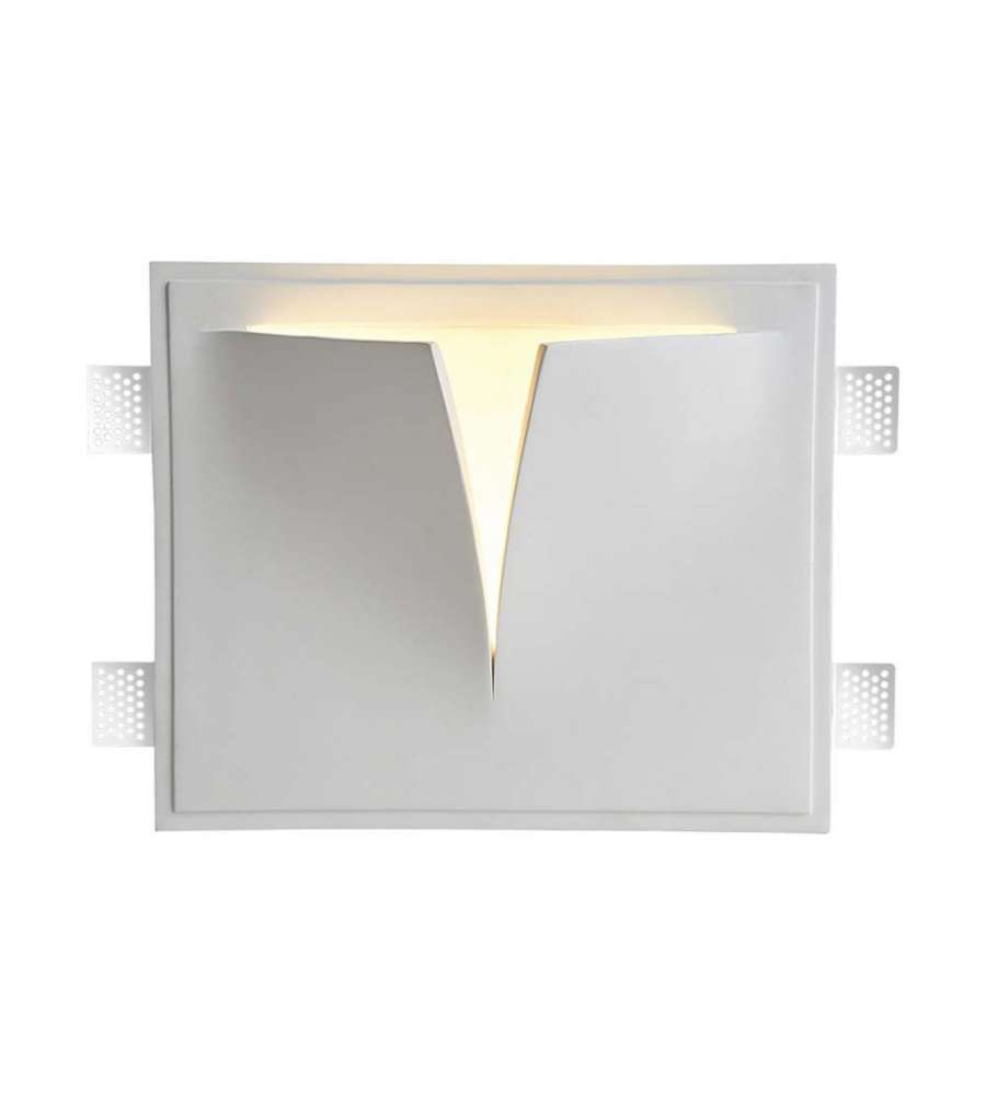 Portafaretto LED da Muro Quadrato G9 Corpo in Gesso IP20