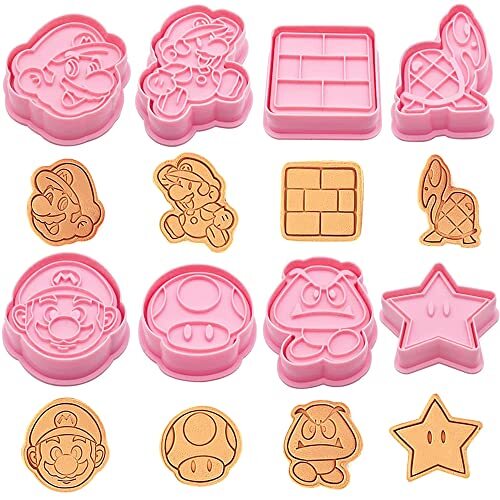 Set Di Formine 8 Pezzi Biscotti Plastica Stampi Cookie Mold Formine (h9m)