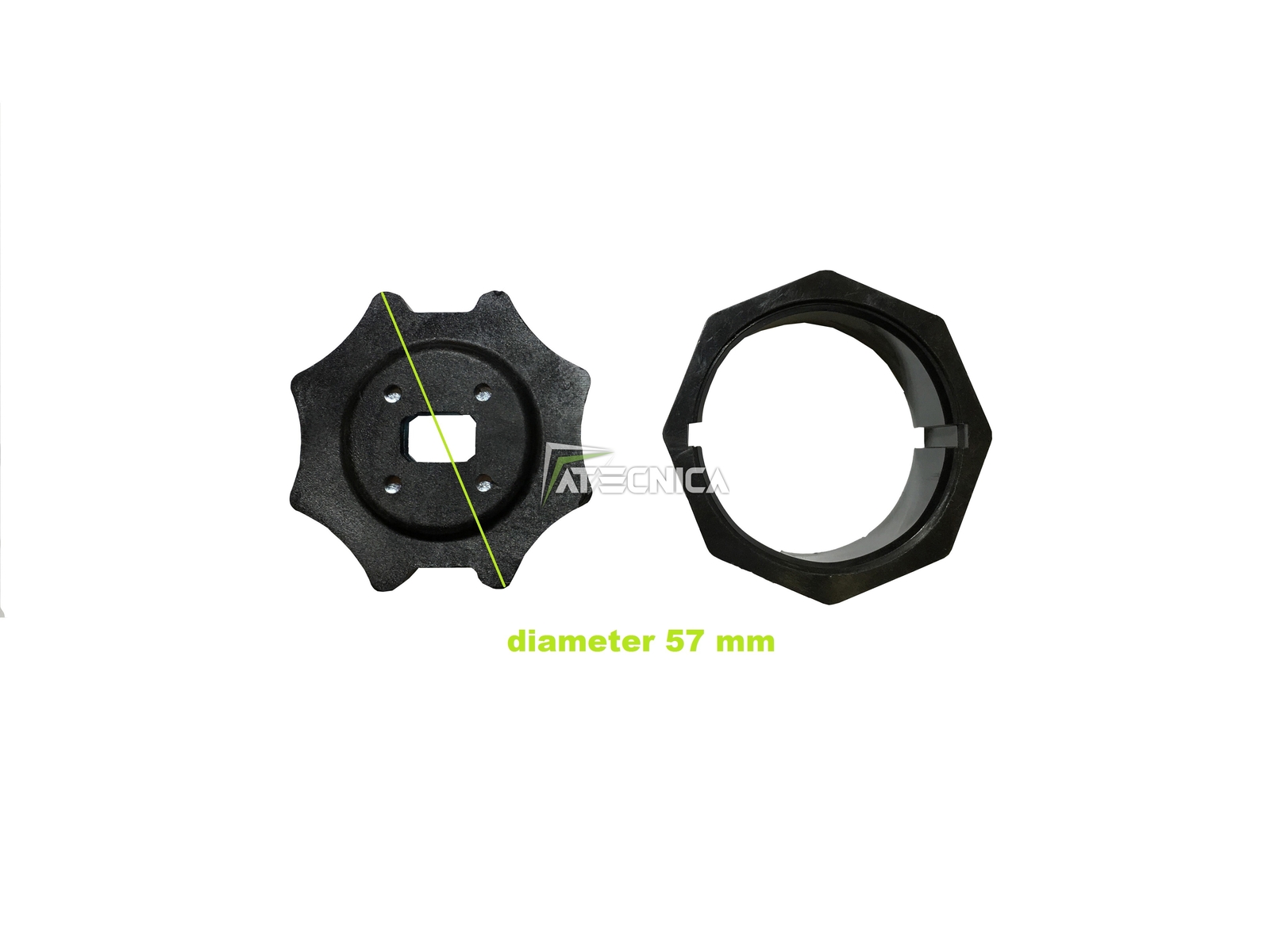 Adattatore motore tubolare per tapparella ottagonale a stella asse 57mm 10x15mm