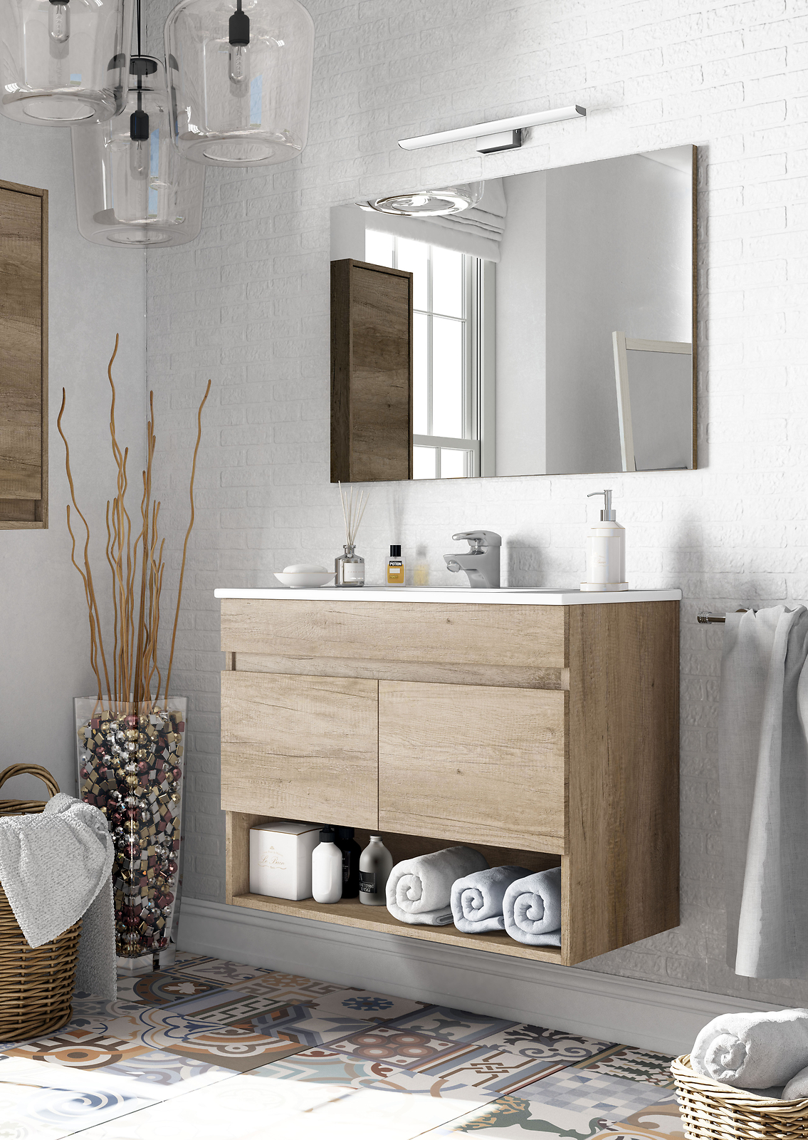96250   KIT MOBILE BAGNO DAKOTA 2 ANTE 80 SOSP ROV NORDIK