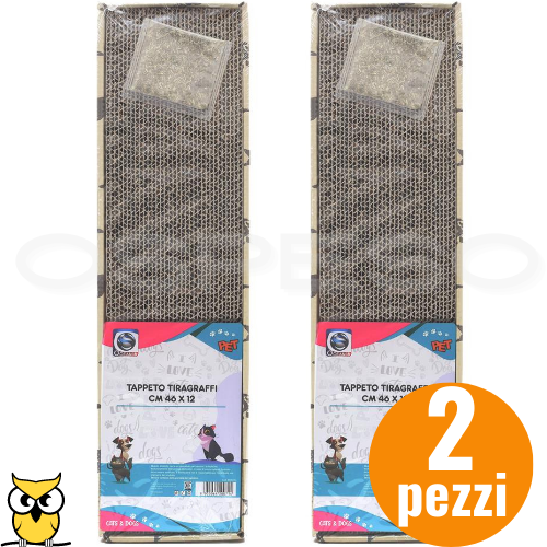 TIRAGRAFFI GATTO IN CARTONE CON CATNIP GIOCO PER GATTI  46X12CM 2 PEZZI