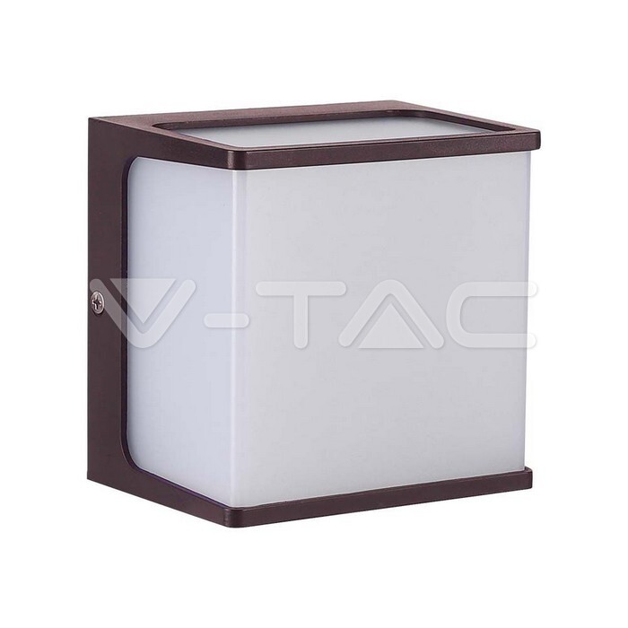 LAMPADA LED DA MURO PARETE APPLIQUE 8W CORPO MARRONE IP65 4000K