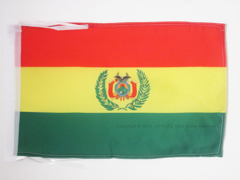 BANDIERA BOLIVIA 45x30cm - BANDIERINA BOLIVIANA 30 x 45 cm cordicelle - Nuova