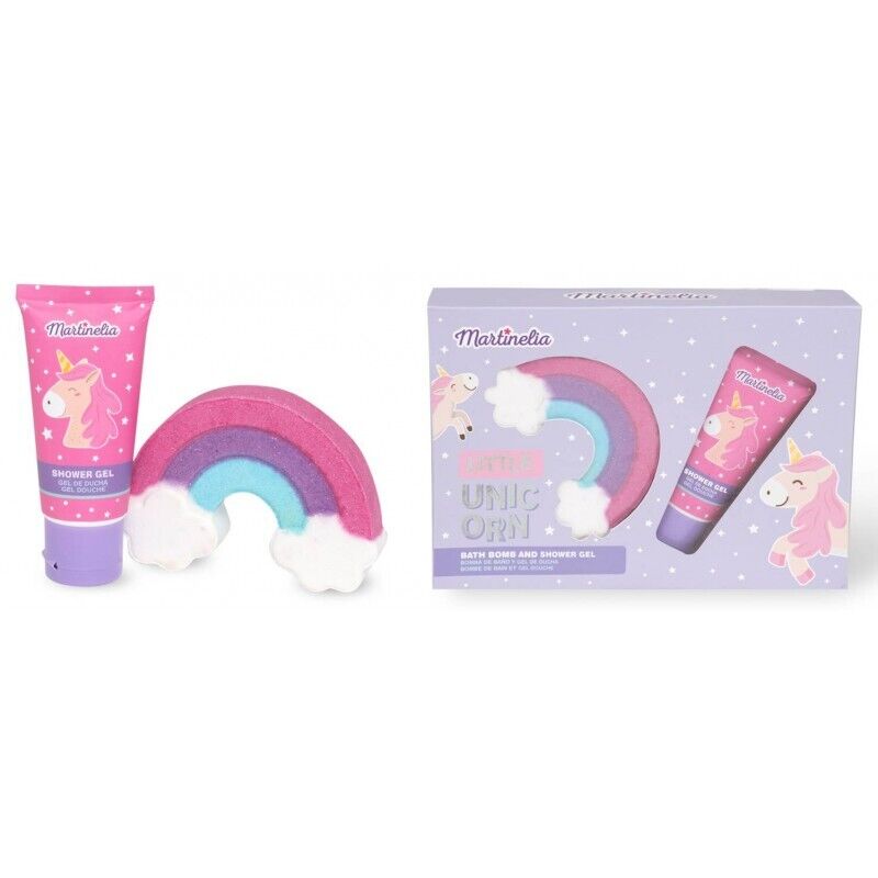 Set shower gel e bomba da bagno "Unicorno Arcobaleno" Cm. 21x15