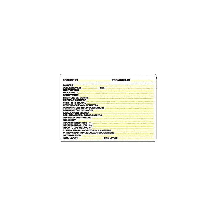 Cartello per Cantiere Concessione Edilizia 48 x 68 cm in Pvc Polionda