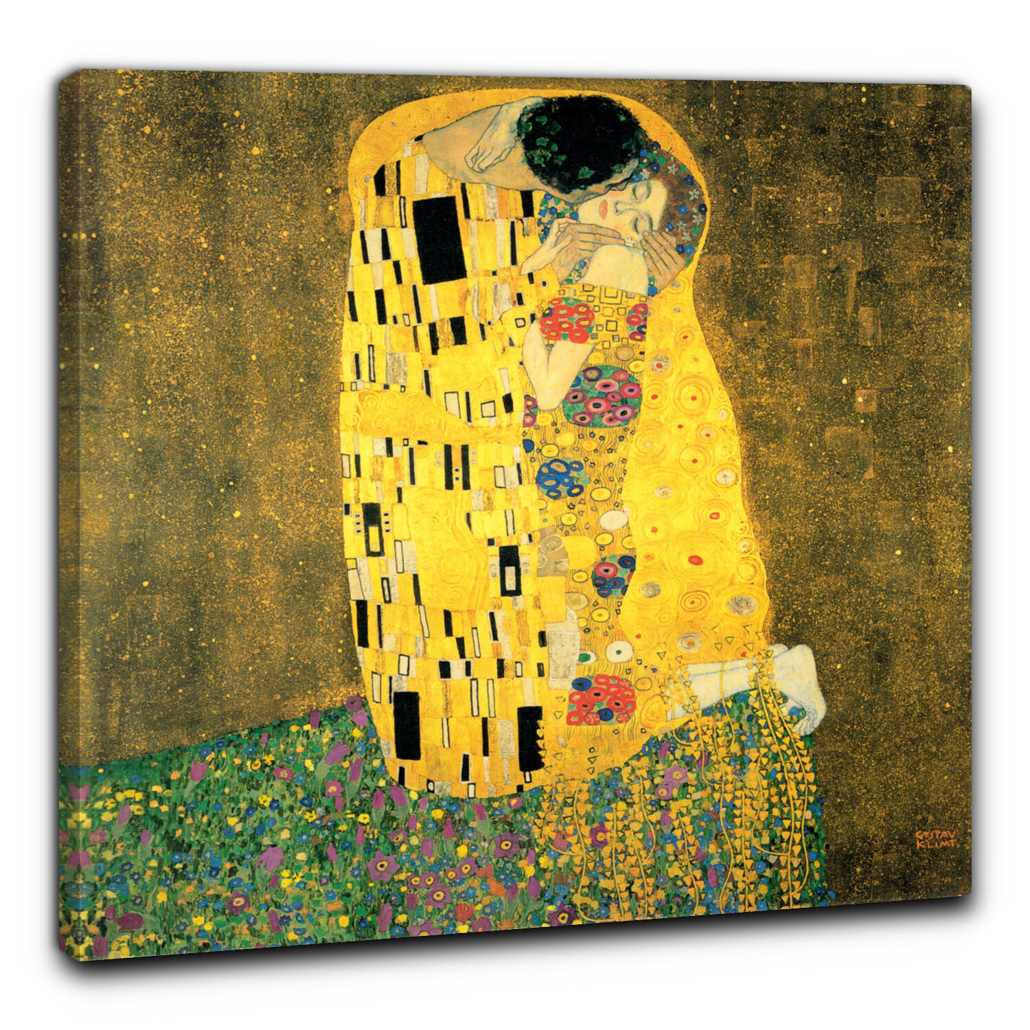 Il Bacio di Gustav Klimt Quadro 60 x 60 cm stampa con telaio (BC)