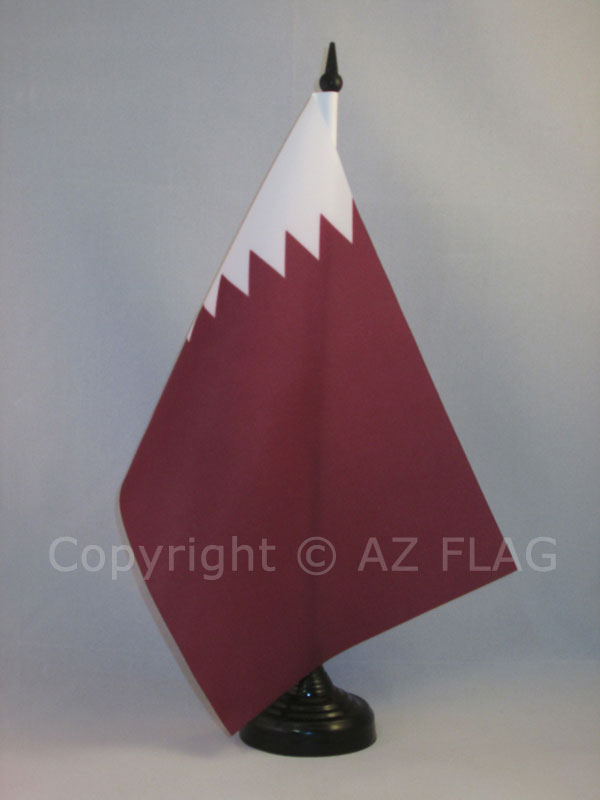 BANDIERA DA TAVOLO QATAR 21x14cm - PICCOLA BANDIERINA QATARIOTA 14 x 21 cm - Nuo