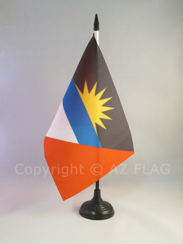 BANDIERA DA TAVOLO ANTIGUA E BARBUDA 21x14cm - PICCOLA BANDIERINA ANTIGUO-BARBUD
