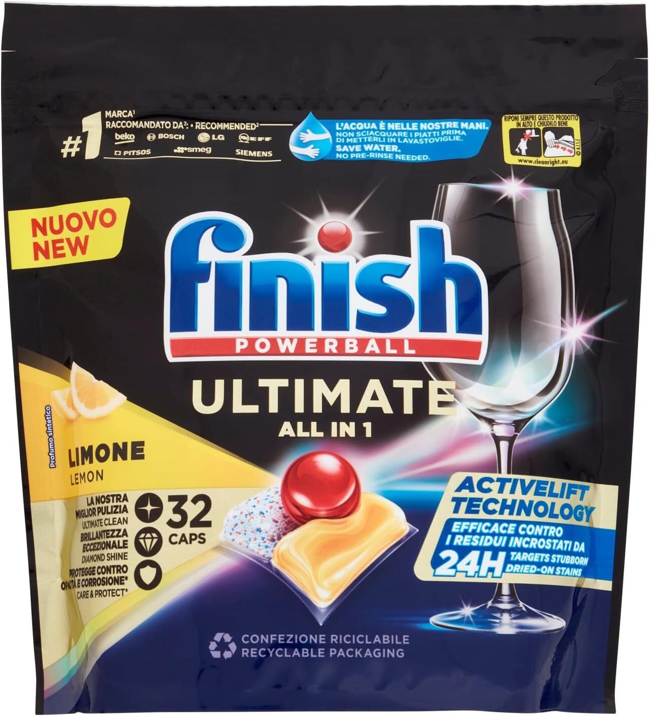 Finish Pastiglie per Lavastoviglie, 32 Pastiglie, 400g