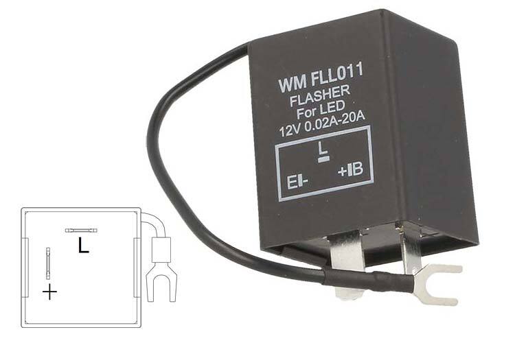 Flasher Led Lampeggiatore Rele Relay 3 Pin Negativo Con Filo FLL011 12V Per
