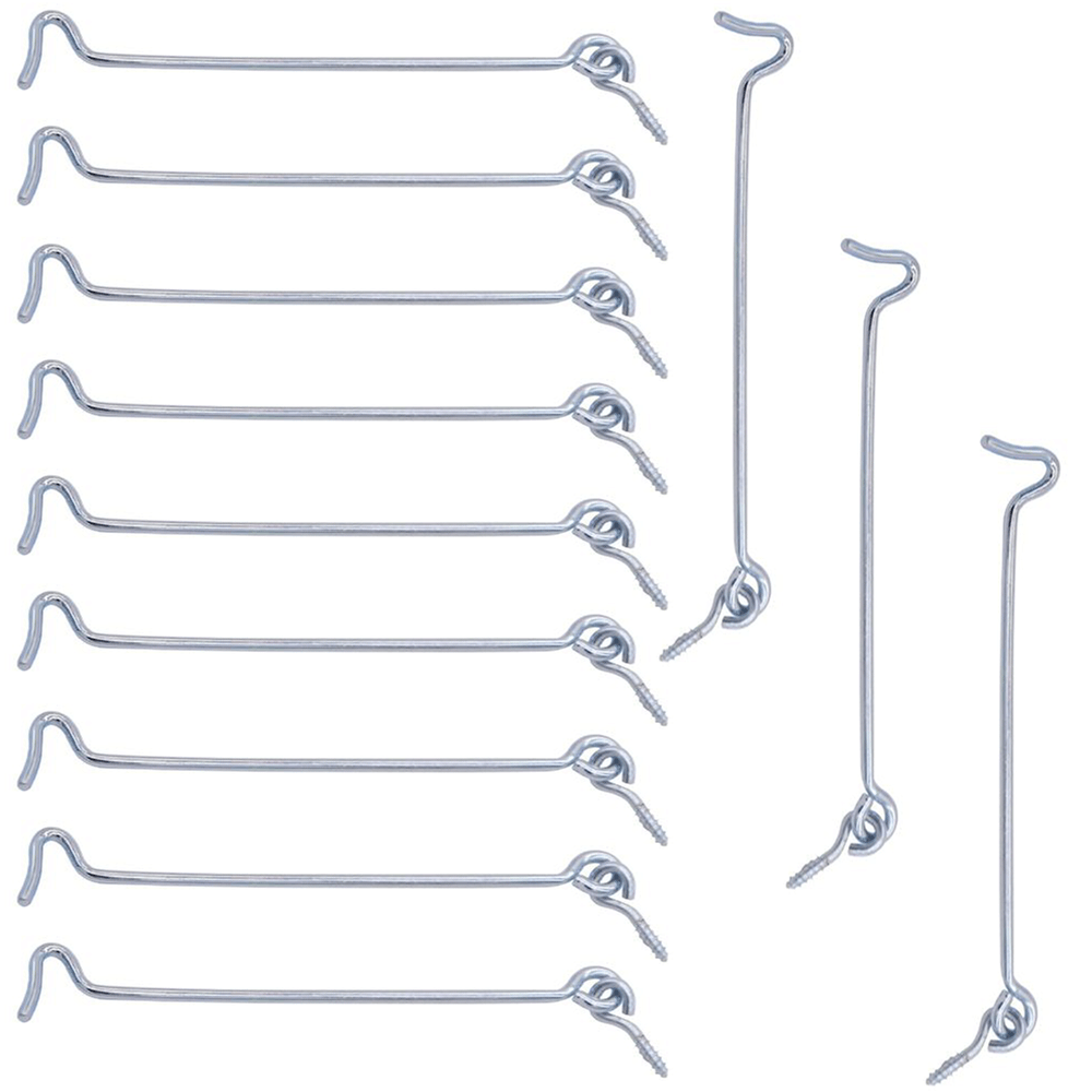 12 pz Ganci finestre Gancio blocca porte Fermapersiane Fermaporta 145mm lucido
