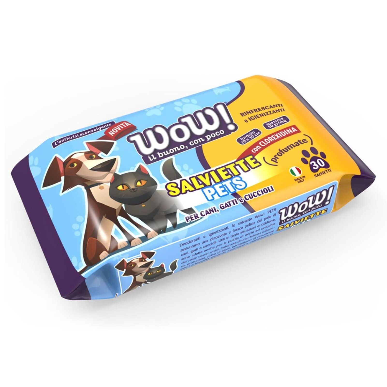 WOW SALVIETTINE PETS PER CANI E GATTI - 30PZ