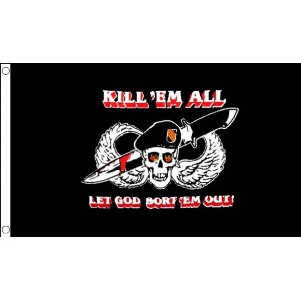 BANDIERA PIRATA KILL EM ALL 150x90cm - BANDIERA DEI PIRATI - TESCHIO 90 x 150 cm