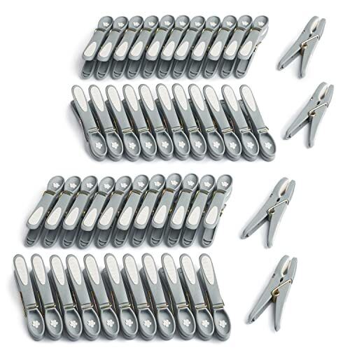 Mollette ´fiore´ (48 pezzi, ultimate gray-bianco) di culiclean (L3N)