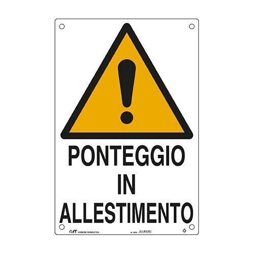 CARTELLO PONTEGGIO IN ALLESTIMENTO 60X40 IN PVC POLIONDA FT SPA