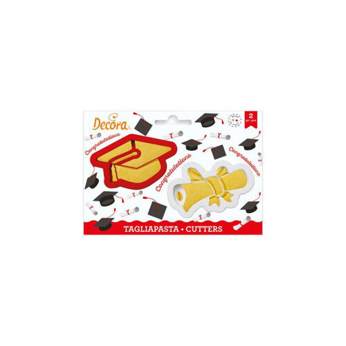 DECORA 2 STAMPI BISCOTTI LAUREA 0255047