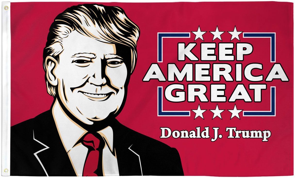 BANDIERA DONALD TRUMP KEEP AMERICA GREAT 150x90cm - BANDIERA MANTENERE L'AMERICA