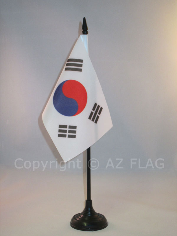 BANDIERA DA TAVOLO COREA DEL SUD 15x10cm - PICCOLA BANDIERINA SUDCOREANA 10 x 15